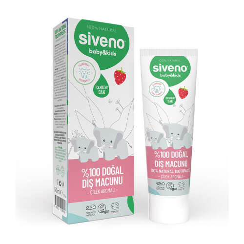 Siveno Bebek ve Çocuklar İçin Diş Macunu 50 ml - Çilekli - Siveno