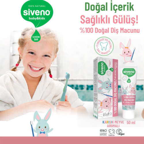 Siveno Bebek Ve Çocuklar İçin Doğal Diş Macunu 50 ml - 5