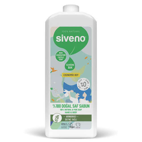 Siveno Defne Yağlı Doğal Sıvı Sabun 1L - Siveno