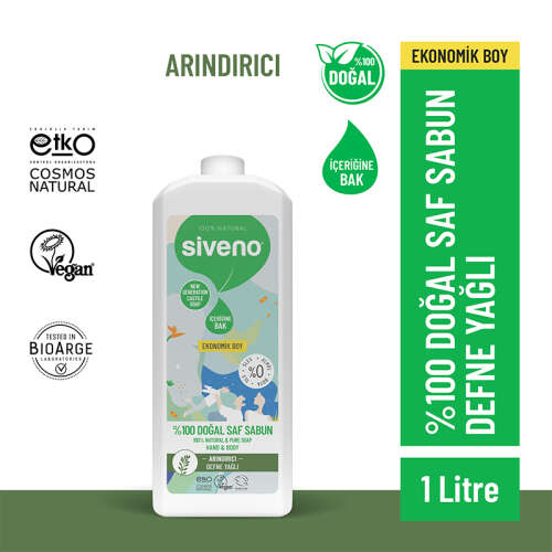 Siveno Defne Yağlı Doğal Sıvı Sabun 1L - Siveno