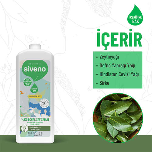 Siveno Defne Yağlı Doğal Sıvı Sabun 1L - 2