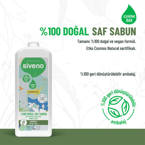 Siveno Defne Yağlı Doğal Sıvı Sabun 1L - 3