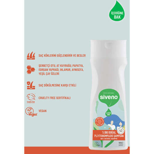 Siveno Doğal 7li Fitokompleks Şampuan 300 ml - 3