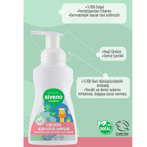 Siveno Doğal Bebek Köpük Şampuanı 250 ml - 4