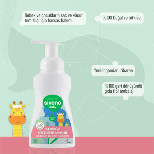 Siveno Doğal Bebek Köpük Şampuanı 250 ml - 5