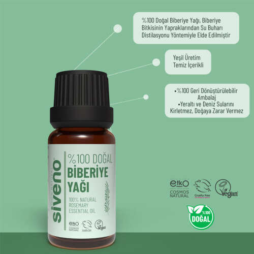 Siveno Doğal Biberiye Uçucu Yağı 10 ml - 4