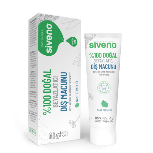 Siveno Doğal Diş Macunu Beyazlatıcı Nane Ferahlığı Florürsüz 65gr - Siveno