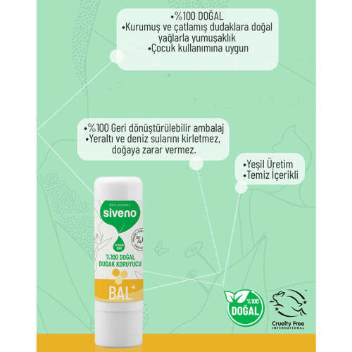 Siveno Doğal Dudak Koruyucu Bal 6 gr - 5