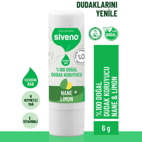 Siveno Doğal Dudak Koruyucu Nane ve Limon 6 gr - 2