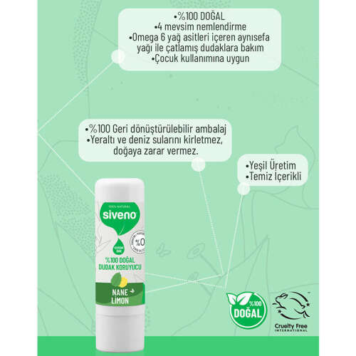Siveno Doğal Dudak Koruyucu Nane ve Limon 6 gr - 3
