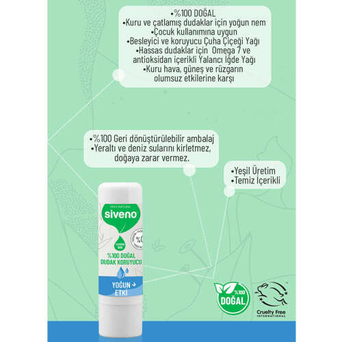 Siveno Doğal Dudak Koruyucu Yoğun Etki 6 gr - 5