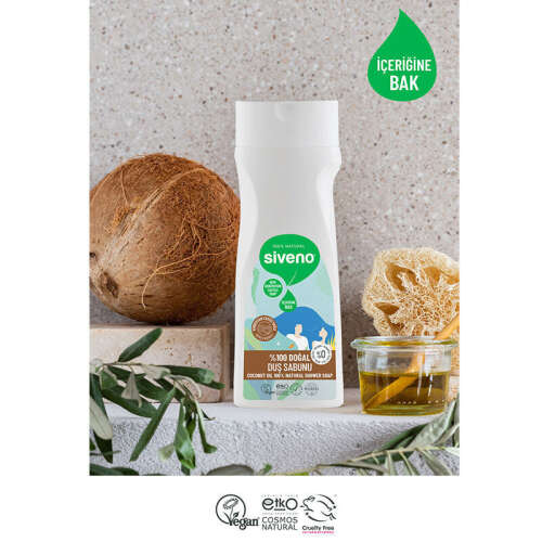 Siveno Doğal Duş Sabunu Hindistan Cevizi Yağlı 300 ml - Siveno
