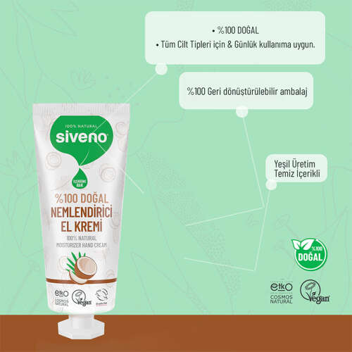 Siveno Doğal El ve Vücut Kremi Hindistan Cevizi Avokado Yoğun Nemlendirici Vegan 30 ml - 5
