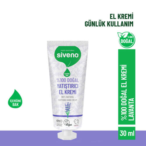 Siveno Doğal El ve Vücut Kremi Lavanta Yoğun Nemlendirici Vegan 30 ml - 5