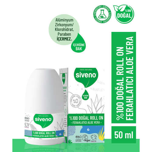 Siveno Doğal Ferahlatıcı Aloe Vera Özlü Roll-On 50 ml - 2