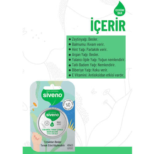 Siveno Doğal Tırnak Çevresi Doğal Bakım Balsamı 15 ml - 4