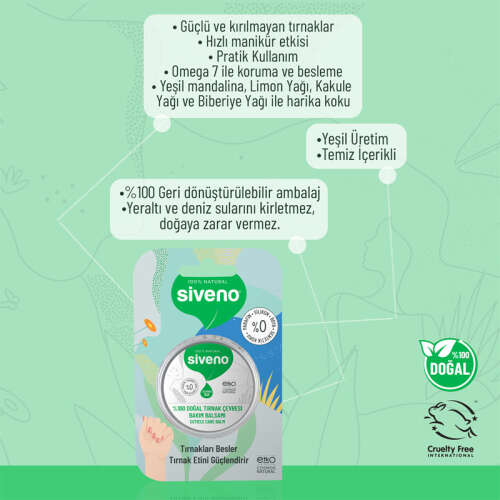 Siveno Doğal Tırnak Çevresi Doğal Bakım Balsamı 15 ml - Siveno