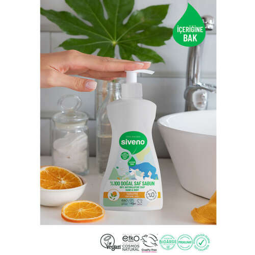 Siveno El ve Vücut İçin Portakal Yağlı Doğal Sıvı Sabun 300 ml - 3