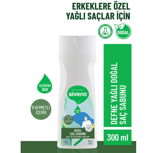 Siveno Erkekler İçin Defne Yağlı Doğal Saç Sabunu 300 ml - 4