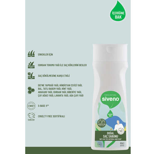 Siveno Erkekler İçin Defne Yağlı Doğal Saç Sabunu 300 ml - Siveno