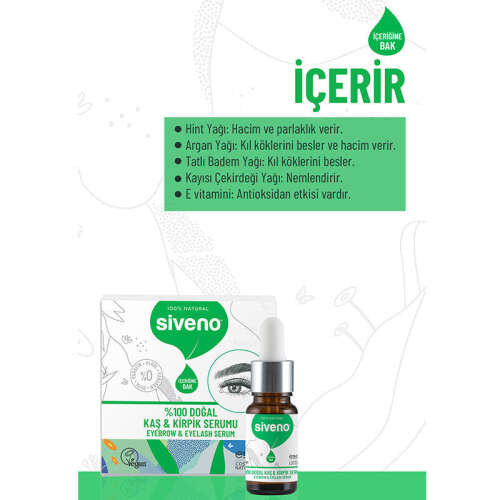 Siveno Kaş ve Kirpik Güçlendirici Doğal Serum 10 ml - 2