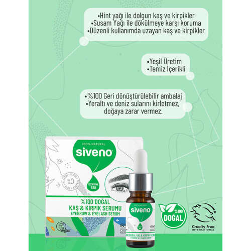 Siveno Kaş ve Kirpik Güçlendirici Doğal Serum 10 ml - 6