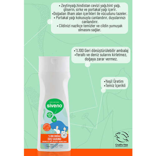 Siveno Portakal Yağlı Doğal Duş Sabunu 300 ml - 4