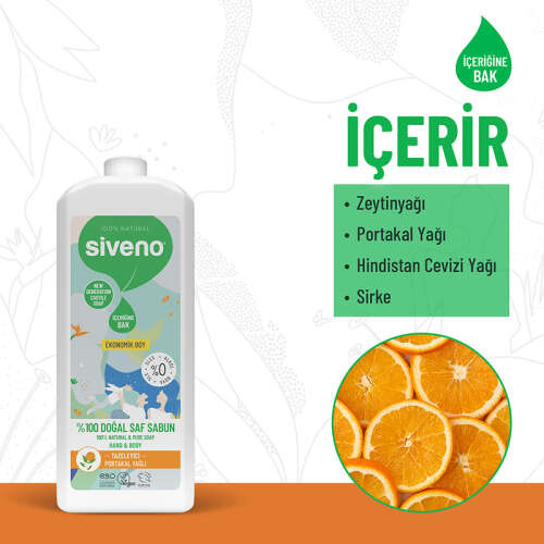 Siveno Portakal Yağlı Doğal Sıvı Sabun 1L - 3