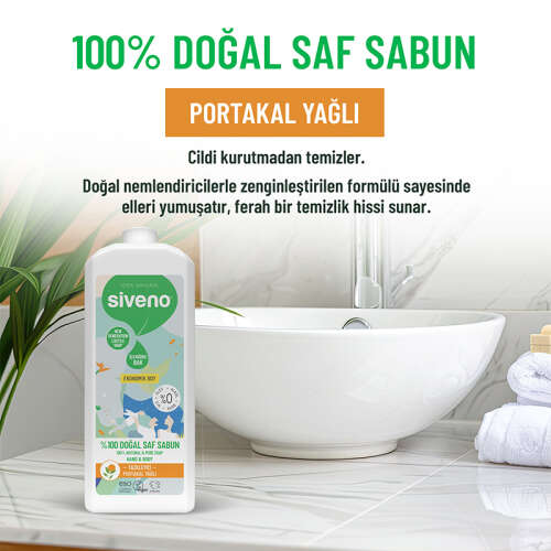 Siveno Portakal Yağlı Doğal Sıvı Sabun 1L - 4