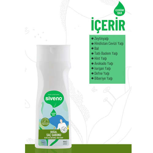 Siveno Zeytinyağlı Doğal Saç Sabunu Erkekler için 300 ml - 2