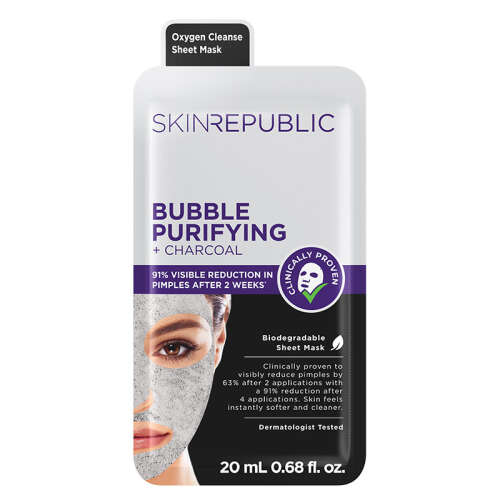 Skin Republic Bubble Purifying + Charcoal Face Mask Sheet 25 ml - Skin Republic