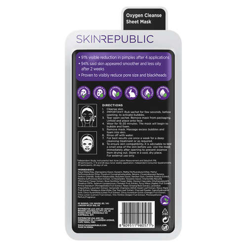 Skin Republic Bubble Purifying + Charcoal Face Mask Sheet 25 ml - 2