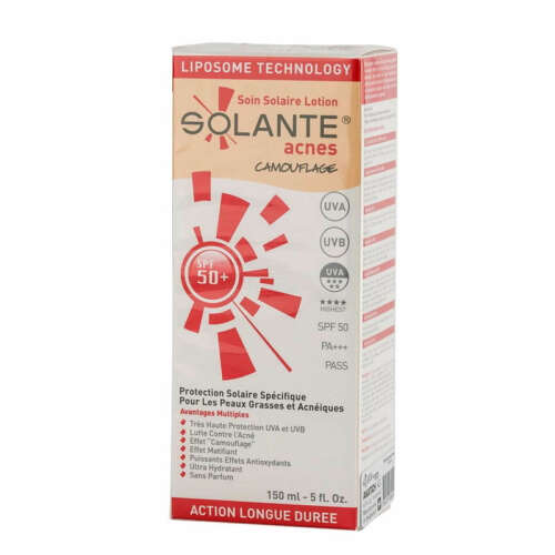 Solante Acnes Tinted Losyon SPF 50+ 150 ml - Solante