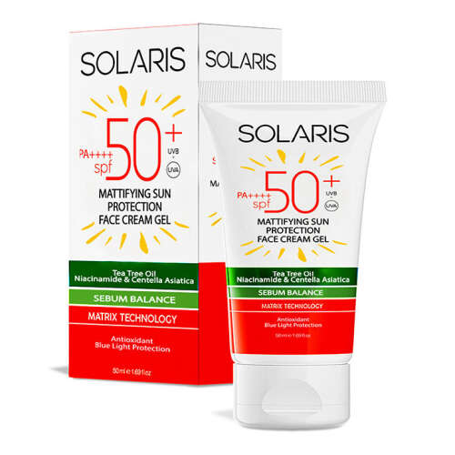 Solaris Spf 50 Güneş Koruyucu Matlaştırıcı Jel Yüz Kremi 50 ml - Solaris