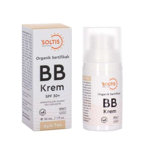 Soltis Organik Sertifikalı SPF 30+ BB Krem Açık Ton 30 ml - Soltis