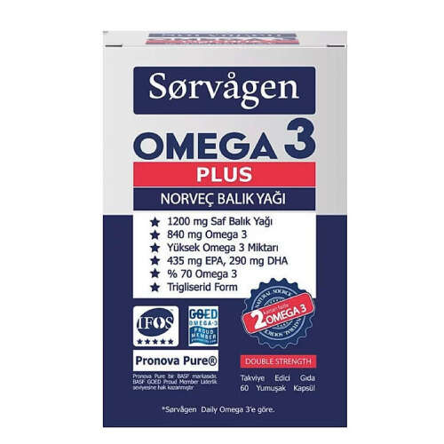 Sorvagen Omega 3 Plus Norveç Balık Yağı 60 Kapsül - Sorvagen