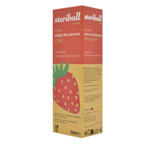Steriball Çocuk Doğal Diş Macunu Çilek 75 ml - Steriball