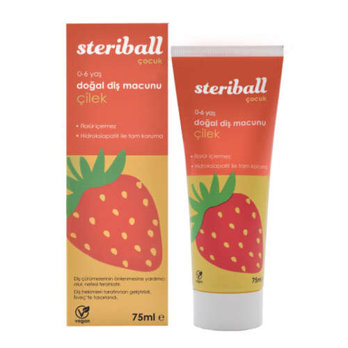Steriball Çocuk Doğal Diş Macunu Çilek 75 ml - Steriball
