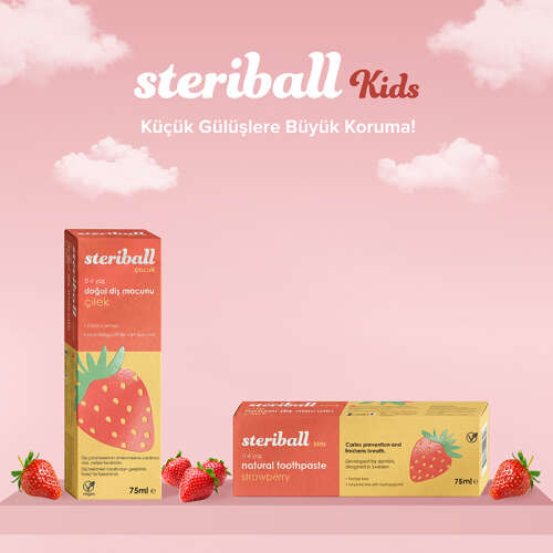 Steriball Çocuk Doğal Diş Macunu Çilek 75 ml - 3