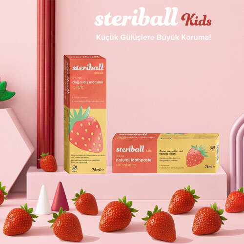 Steriball Çocuk Doğal Diş Macunu Çilek 75 ml - 4