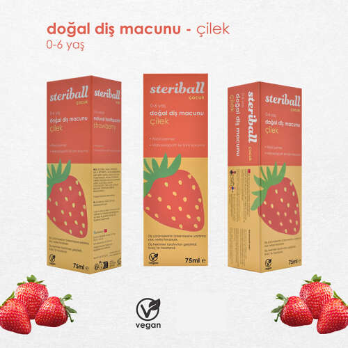 Steriball Çocuk Doğal Diş Macunu Çilek 75 ml - 5
