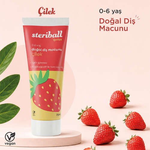 Steriball Çocuk Doğal Diş Macunu Çilek 75 ml - 4