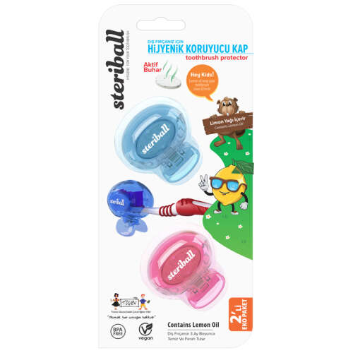 Steriball Kids Diş Fırçası Koruyucu Kap 2 li Paket - 2