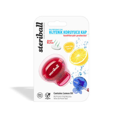 Steriball Kids Diş Fırçası Koruyucu Kap Kırmızı - Steriball