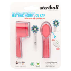 Steriball Pilli veya Şarjlı Diş Fırçaları İçin Hijyenik Diş Fırçası Kabı - Kırmızı - 1