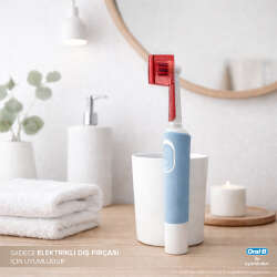 Steriball Pilli veya Şarjlı Diş Fırçaları İçin Hijyenik Diş Fırçası Kabı - Kırmızı - 3