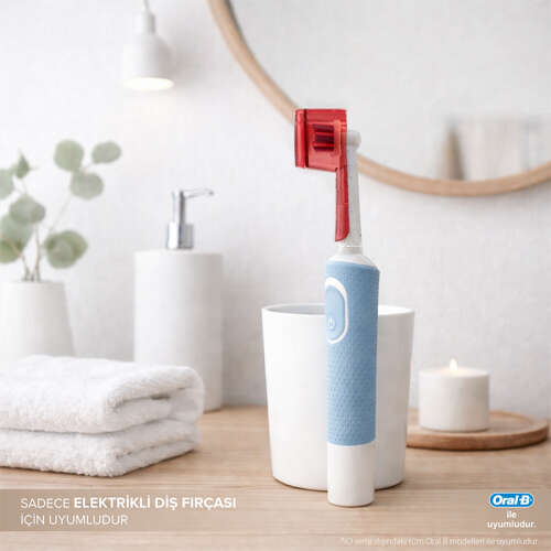 Steriball Pilli veya Şarjlı Diş Fırçaları İçin Hijyenik Diş Fırçası Kabı - Kırmızı - 3