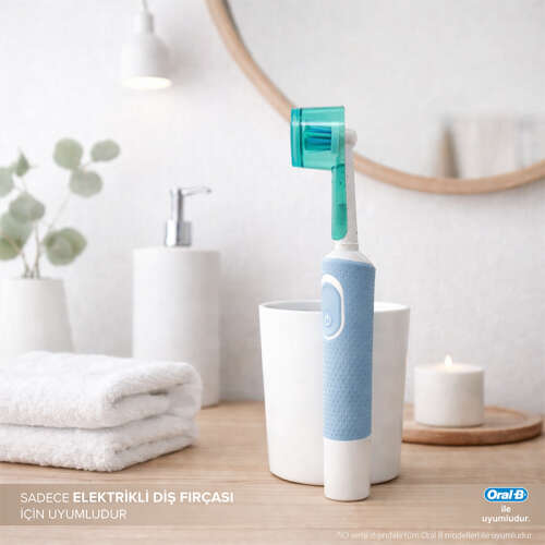 Steriball Pilli veya Şarjlı Diş Fırçaları İçin Hijyenik Diş Fırçası Kabı - Şeffaf ve Mavi - 2