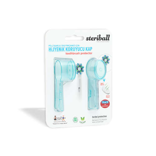 Steriball Pilli veya Şarjlı Diş Fırçaları İçin Hijyenik Diş Fırçası Kabı - Turkuaz - Steriball