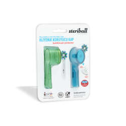 Steriball Pilli veya Şarjlı Diş Fırçaları İçin Hijyenik Diş Fırçası Kabı - Yeşil ve Mavi - 1